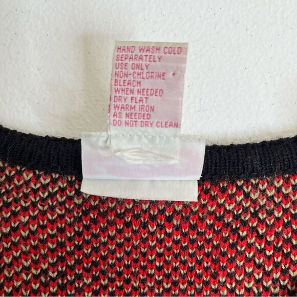 Crystal Kobe Red Plaid Cardigan Sweater Gold Button Front Pockets Women Small - Picture 7 of 10